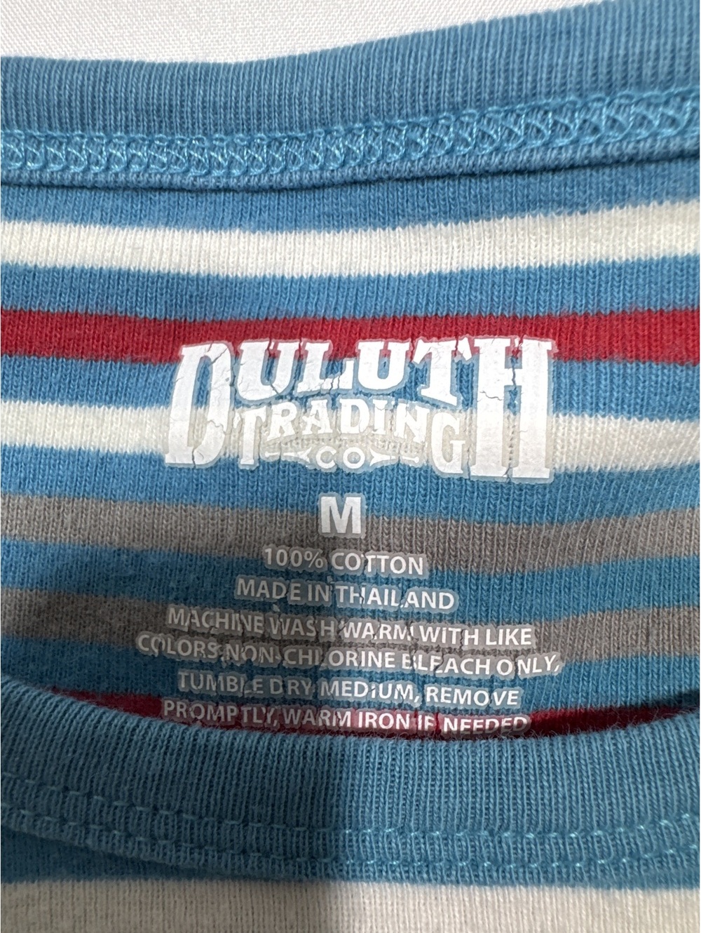 Duluth Trading Co. Medium Striped Cotton T-Shirt - Colorful, - Picture 2 of 5